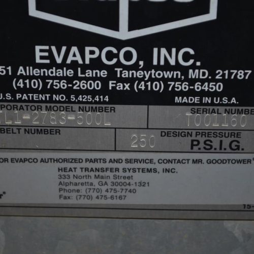 Evapco Model NTL12783500L Single Fan 250 psig Evaporator