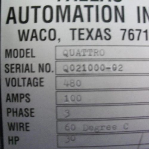 Fallas Quattro Two Axis 125ppm Robotic Gantry Case Packer