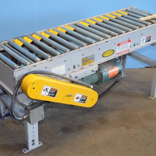 Hytrol 5 ft L x 16 in W Power Roller Conveyor with Adjustable Legs