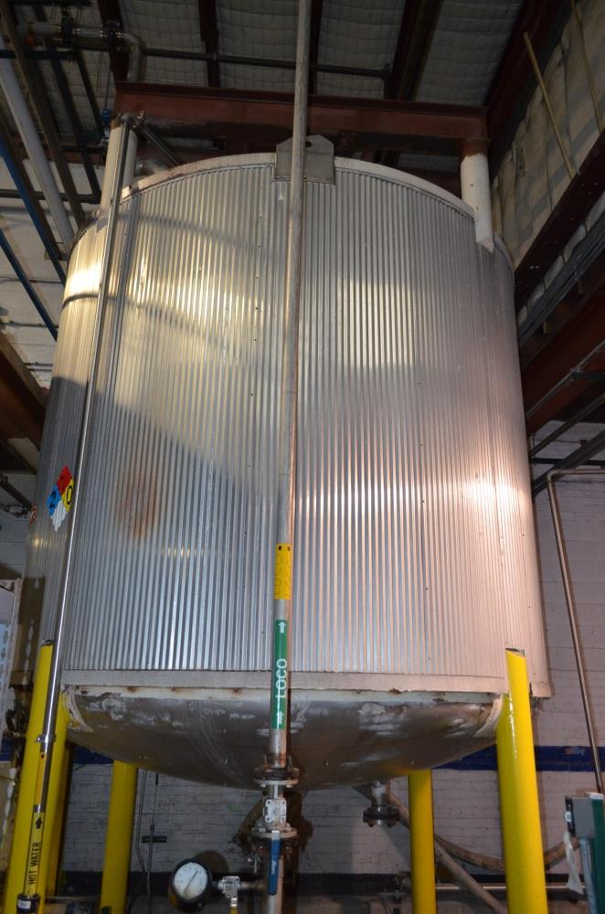 6,000 Gallon Zero Manufacturing Vertical S/S Single Wall Prop Agitated Mixing Tank