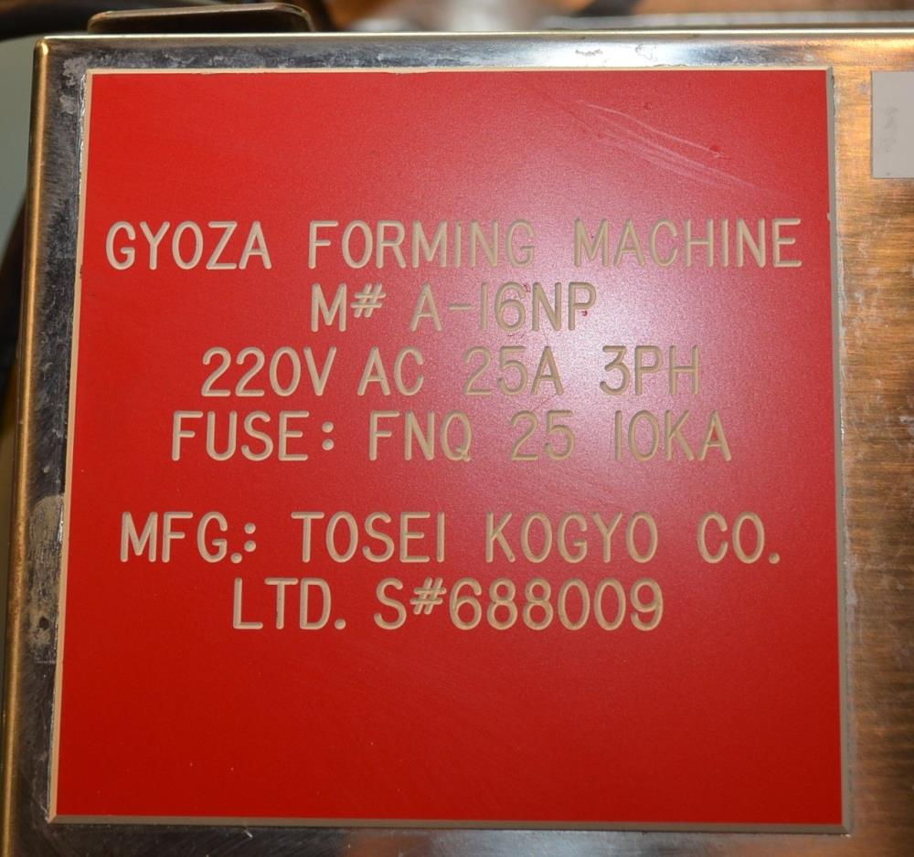 Tosei Kogyo Model A16NP 10,000 PPM Pierogi Forming and Filling System