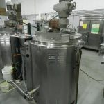 (2) 100 Gal Groen Model EE100 Self Contained S/S Sweep Scrape Agitated Kettles