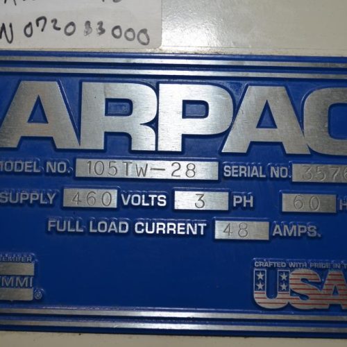 Arpac Model 105TW28 Inline Shrink Bundler with Heat Shrink Tunnel