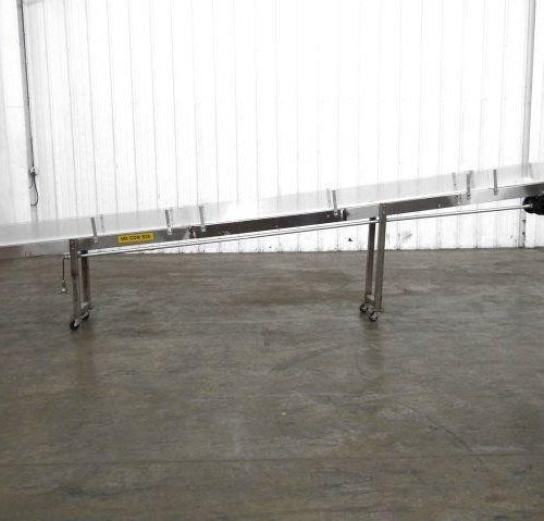 9 in Wide x 192 in L Plastic Interlocking Chain Incline Conveyor with S/S Frame