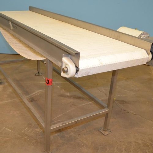 24 in W x 90 in L Plastic Interlocking Conveyor with S/S sides and frame