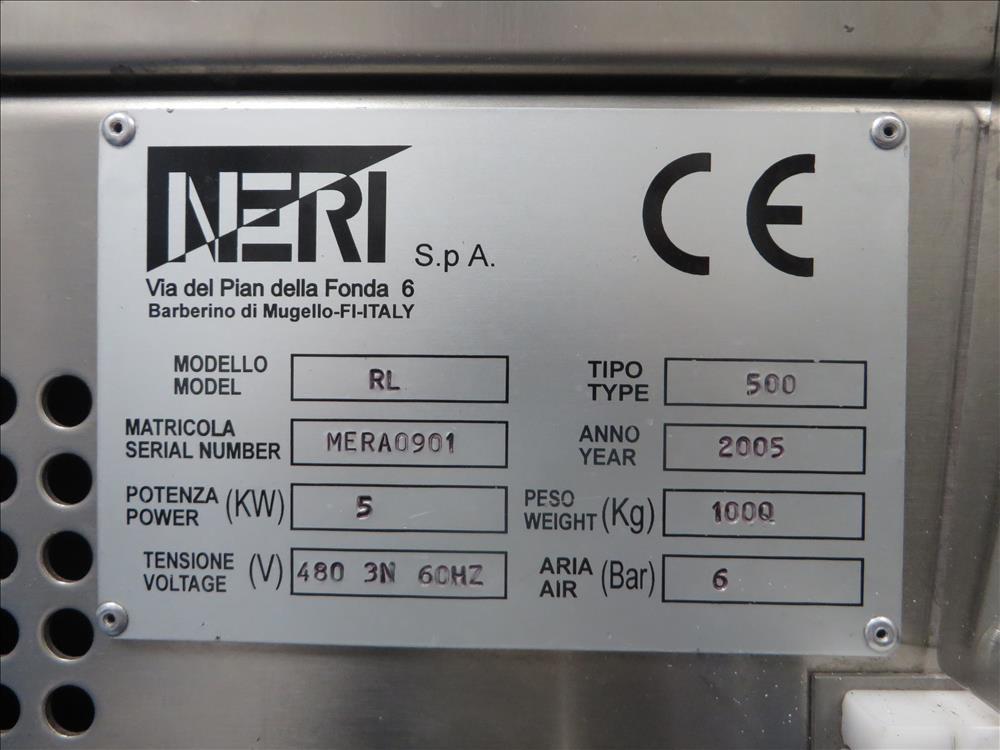 Neri Model RL500 Pressure Sensitive Wraparound Trunion Vial/Ampoule Labeler