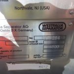 Westfalia Model MSA10001076 27,500 PPH S/S Centrifuge Separator
