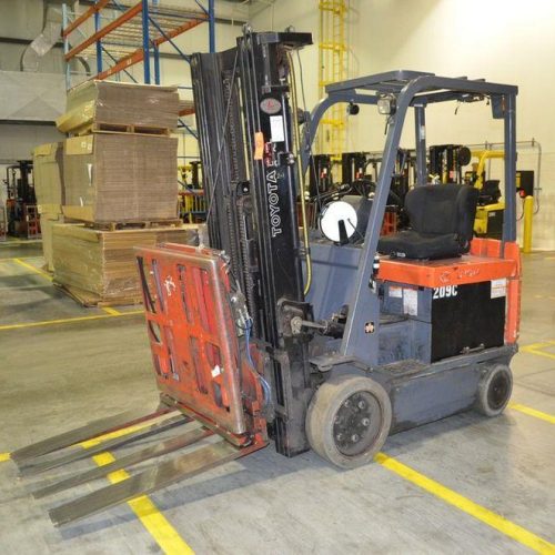 Toyota Model 7FBOU20 3,500 Pound Cap Electric Forklift Truck with Push Pull
