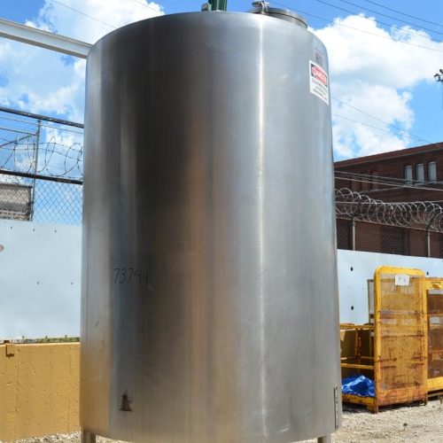 2,000 Gallon Lee Model 2000U Vertical S/S Jacketed Prop Agitated Tank