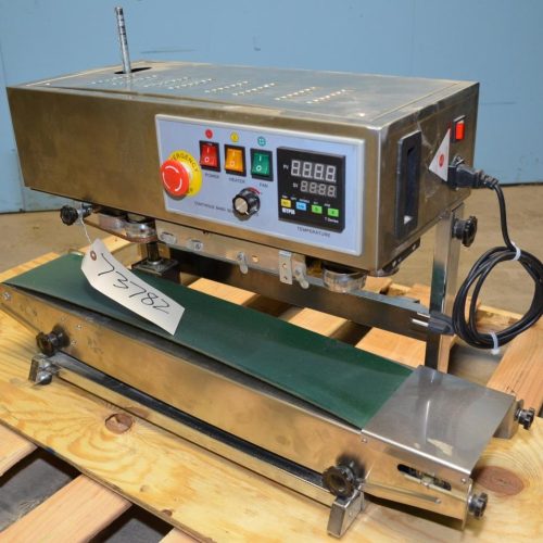 Tabletop 9 in L S/S Horizontal Continuous Band Sealer with Conveyor