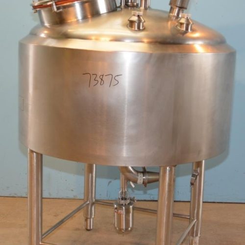 200 Gallon S/S Vertical Insulated Bottom Sweep Agitated Dish Top Cone Bottom Tank