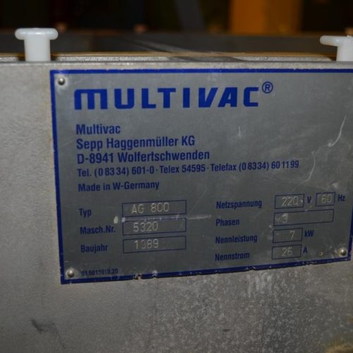 Multivac Model AG800 S/S 31 in L x 25 in W  Dual Chamber Gas Flush Vacuum Packager