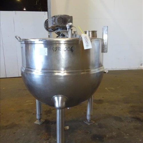 150 Gallon Dover S/S Sweep Scrape Agitated 90psi Jacketed Kettle