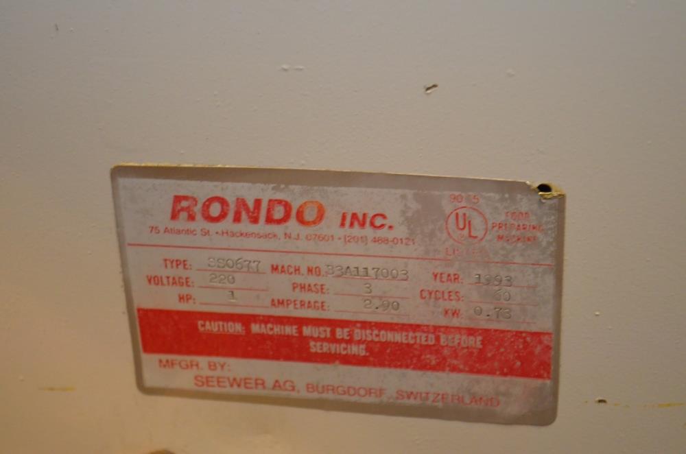 Rondo Model SS0677 S/S 640mm Wide Semi Auto Reversible Sheeter