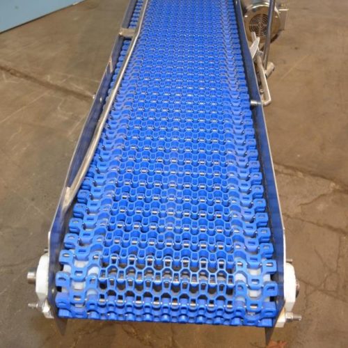 12 in W x 138 in L Plastic Interlocking Chain Bi-Directional Conveyor with S/S Frame