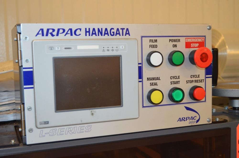 Arpac Hanagata Model ARW26 40 PPM Shrink Wrapper with Heat Shrink Tunnel