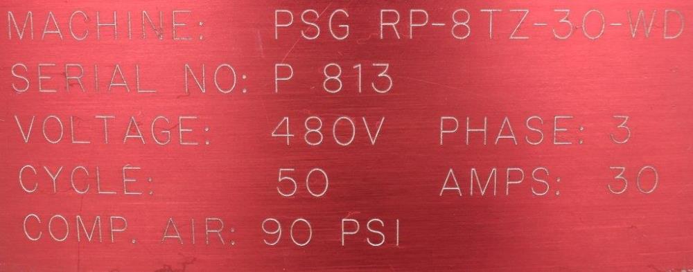 PSG Lee Model RP8TZ30WD Washdown 50 PPM Premade Pouch Filler Sealer