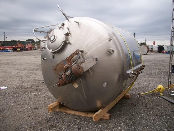 1,500 Gallon Cherry Burrell Model EFD S/S Jacketed Bottom Sweep Agitated Tank