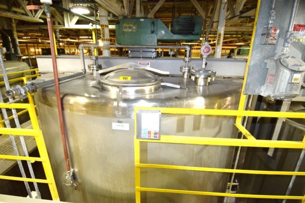 8,000 Gallon Northland Vertical 316L S/S Jacketed Agitated Tank