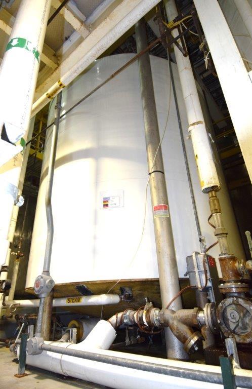 8,000 Gallon Northland Vertical S/S Jacketed Turbine Agitated Tank