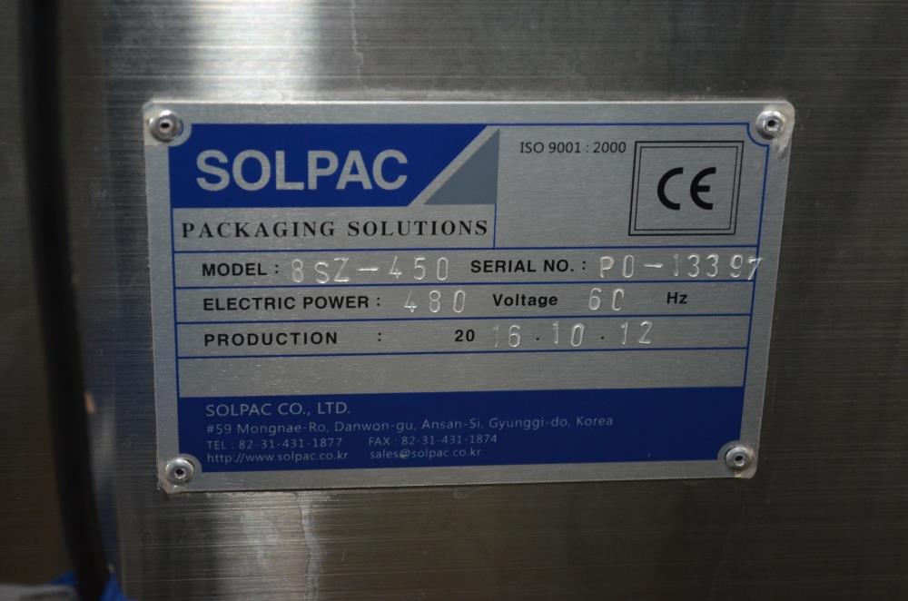 Viking Solpac Model 8SZ450 S/S 40 PPM Rotary Pre Made Pouch Filler and Sealer
