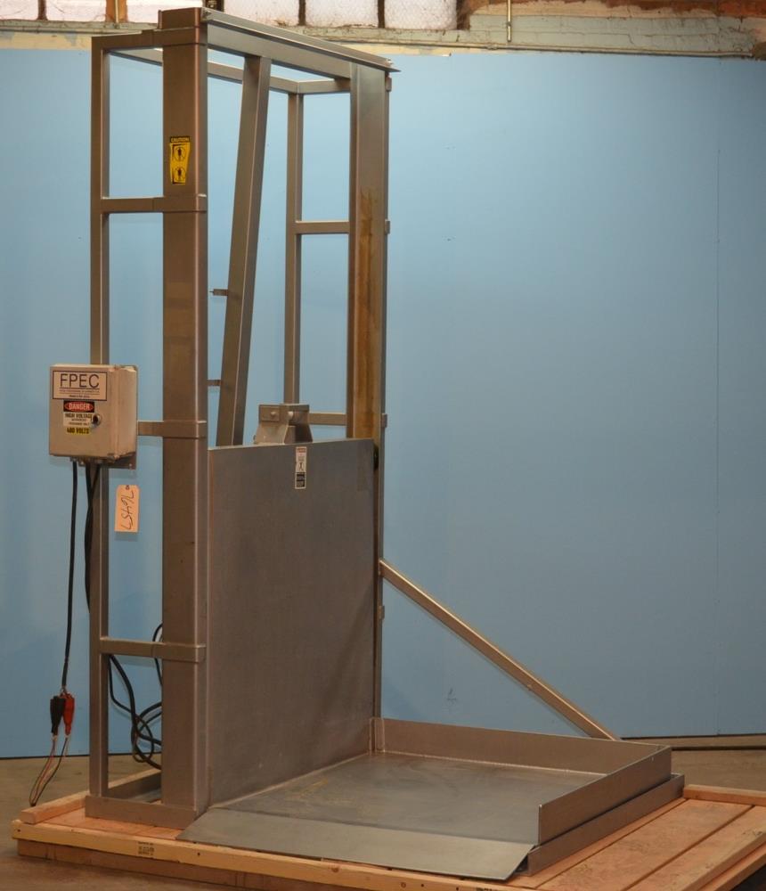 FPEC Model BS91 3,000 Lbs Cap Free Standing S/S 44.5 in Max Height Pallet Lifter