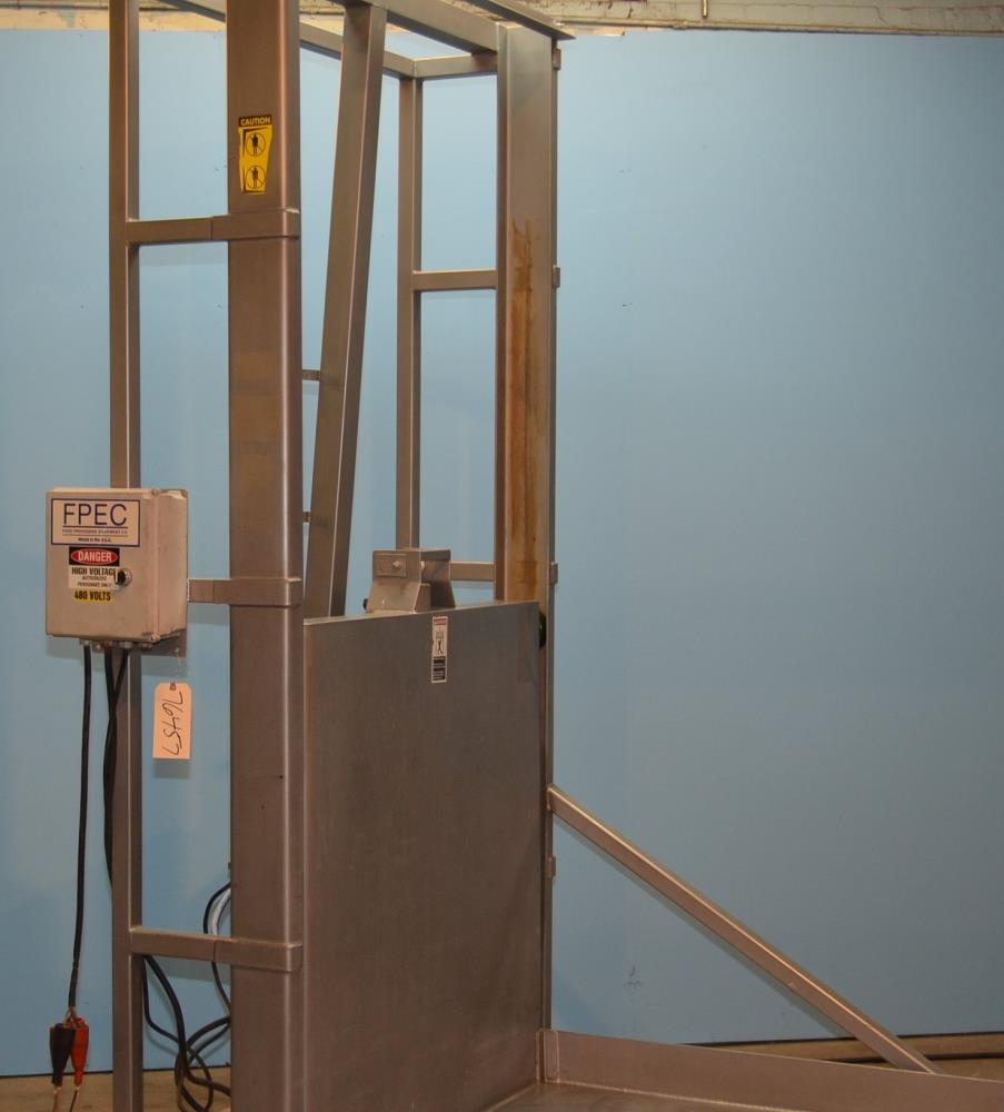 FPEC Model BS91 3,000 Lbs Cap Free Standing S/S 44.5 in Max Height Pallet Lifter