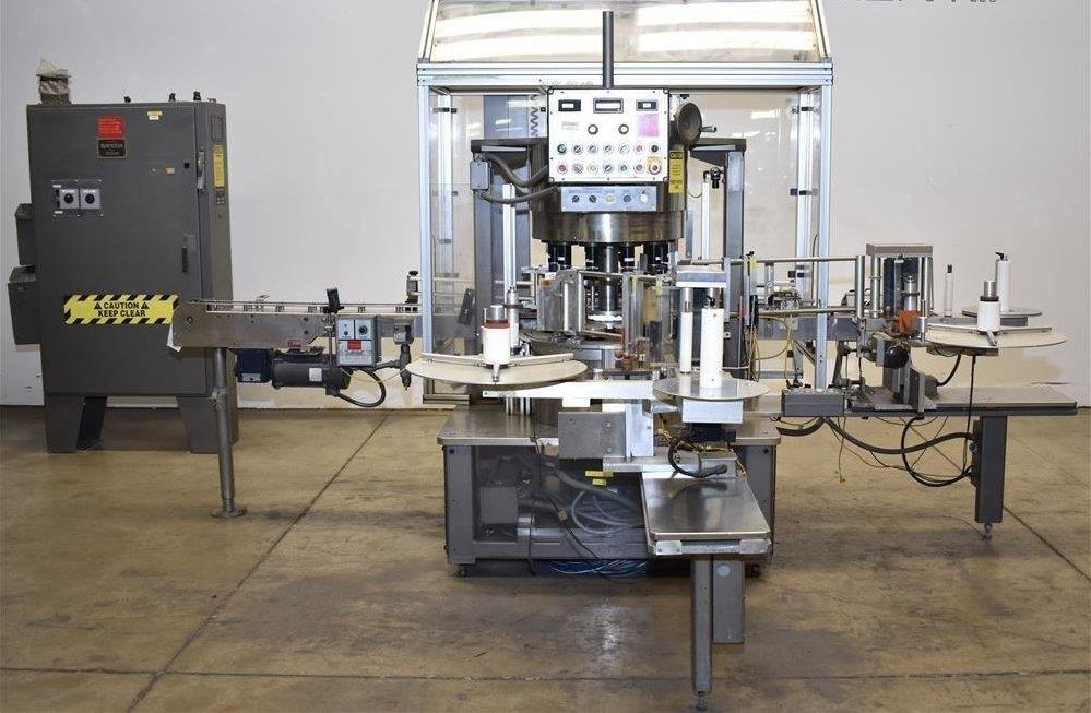Sancoa / Weiler Model RL200 Dual Head Front and Back Rotary Inline Labeler