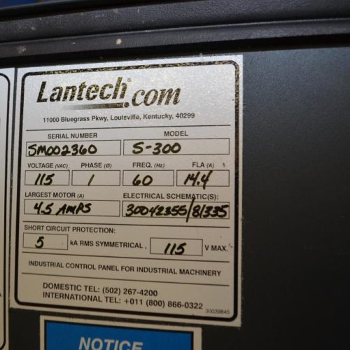Lantech Model S300 35 LPH Straddle Style Pallet Stretch Wrapper