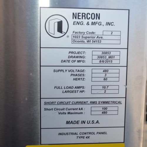 Nercon Model FlexLift S/S Case, Bundle or Bag Lift or Lower Transfer Elevator