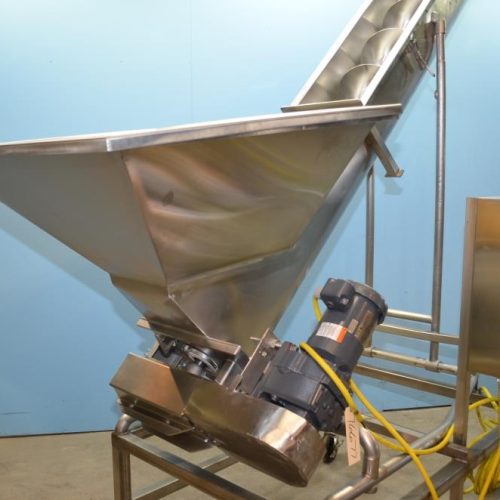 12 in Dia x 9 ft L S/S Variable Speed Incline Screw Feed Hopper
