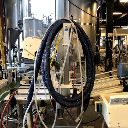 Meheen Model M6 40 BPM Bottling System with Crowner and  PS Inline Labeler