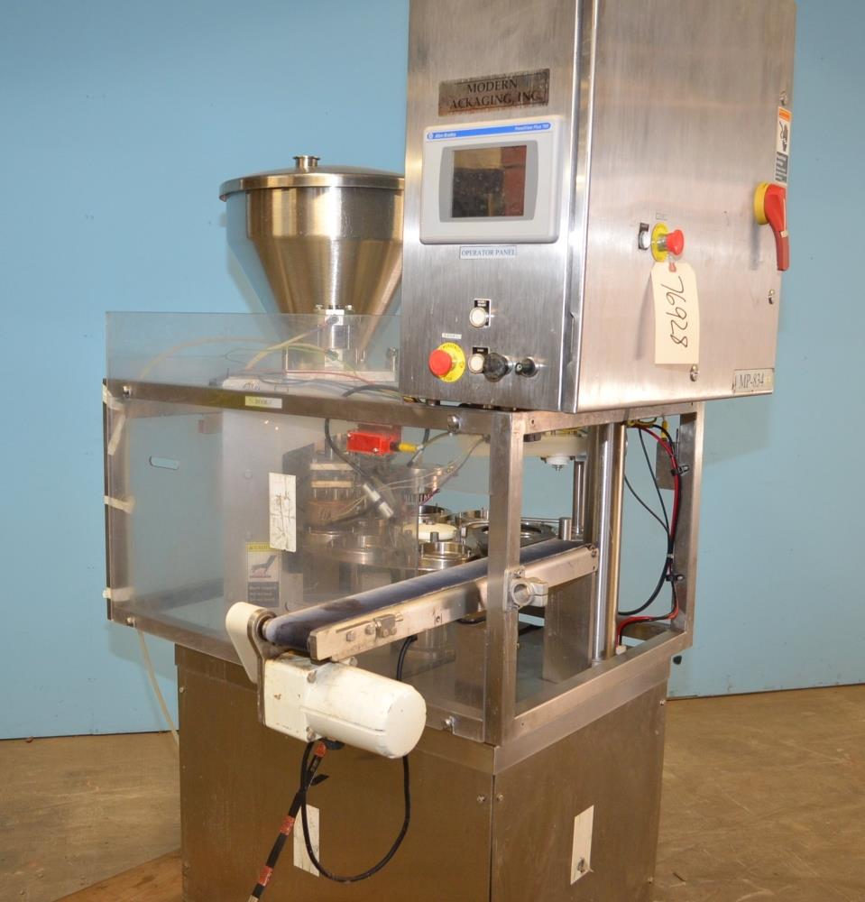 Modern Packaging Model MR8 SIngle Head 30 CPM S/S Rotary Cup Filler and Sealer