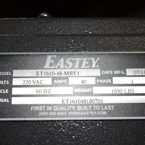 Eastey Model ET161048MBV1 48 in L x 16 in W x 10 in H Heat Shrink Tunnel