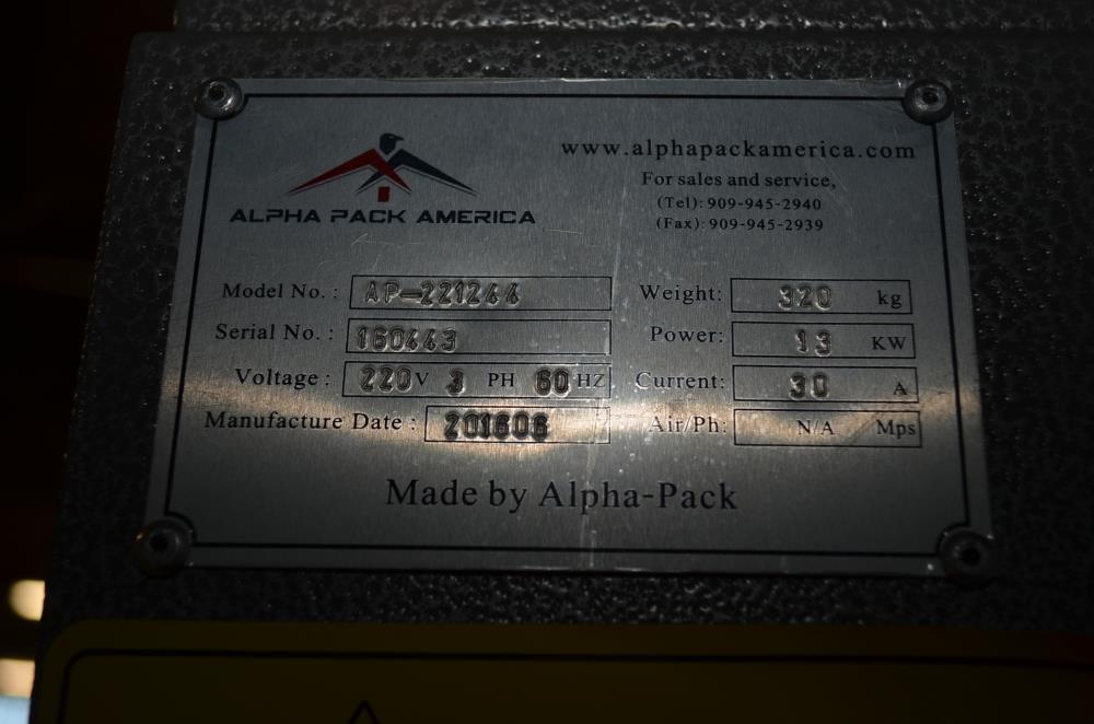 Alpha Pack America Model AP221244 44 in L x 22 in W x 12 in H Heat Shrink Tunnel