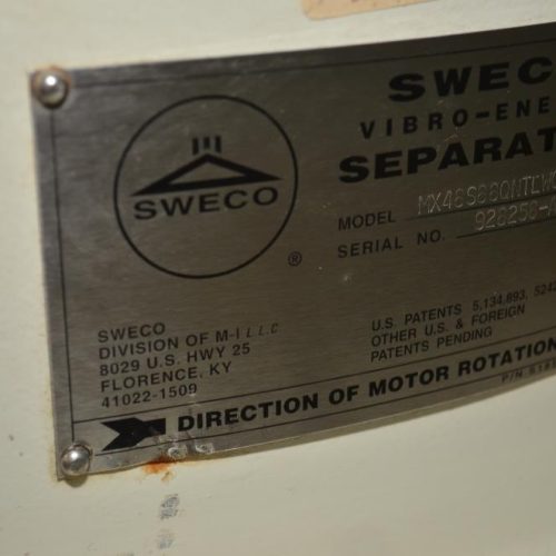 Sweco 48 in Diameter Model MX48S88QNTLWCXB S/S Single Deck Sifter Screener