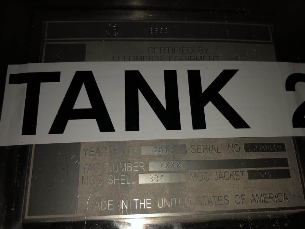 2,500 Gallon Feldmeier S/S Jacketed Sweep Scrape Agitated Tank