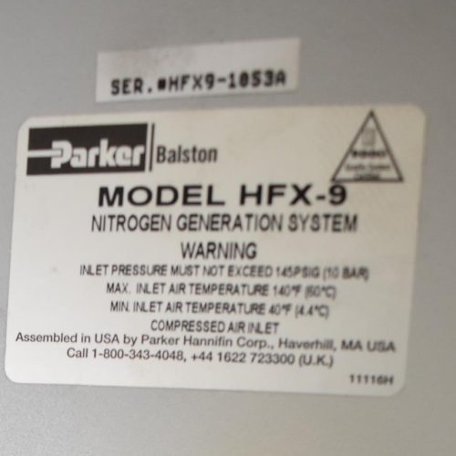 Parker Balston Model HFX9 Membrane Nitrogen Generator