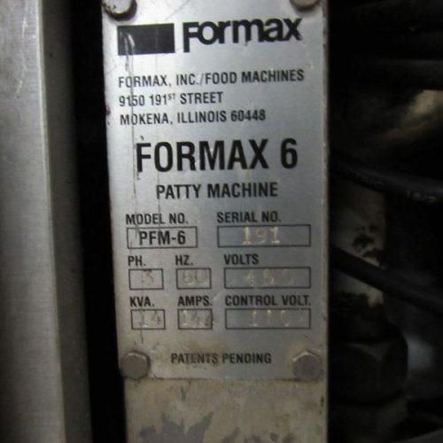 Formax Model PFM6 S/S Patty Former