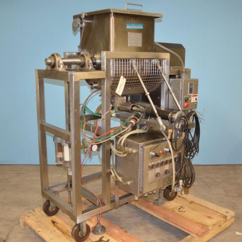 Raque Approx 10 oz Piston Filler w/ Muller 4.5 Cu Ft Jacketed Agitated Hopper