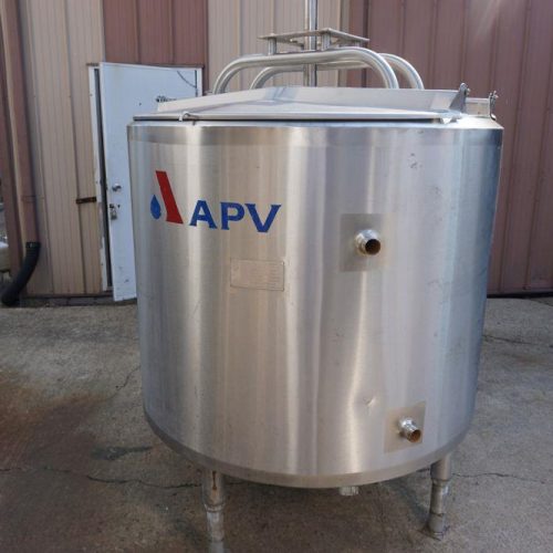 300 Gallon APV Crepaco 316 S/S Vertical Jacketed Sweep Agitated Tank