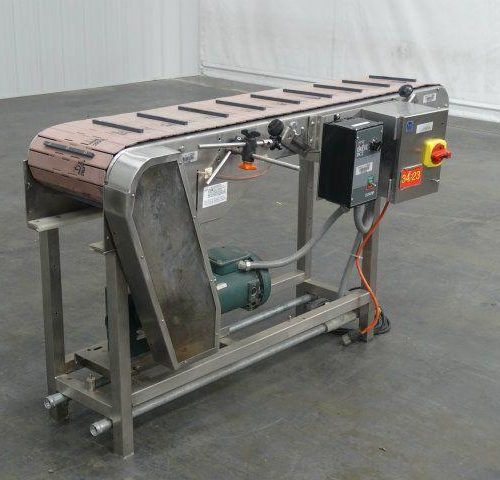 12 in Wide x 58 in Long Cleated Conveyor with Tabletop Chain