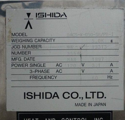 Ishida 14in Wide Conveyor Checkweigher
