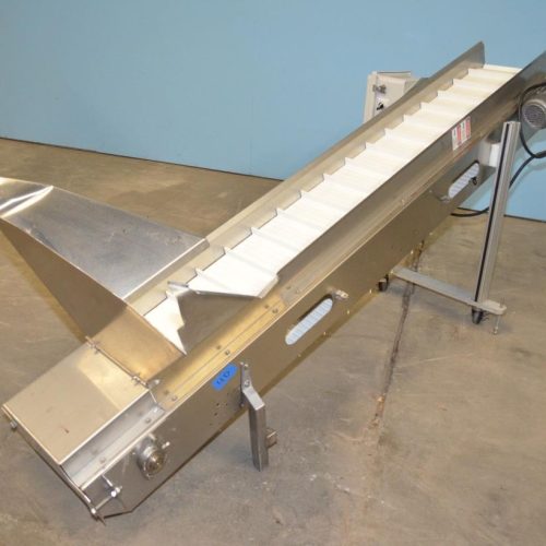 12 in W S/S Incline Conveyor with Flighted Plastic Interlocking Chain