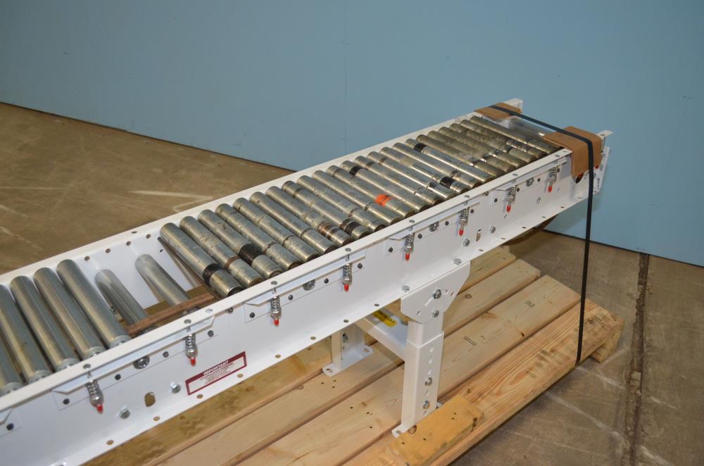 9.5 in W x 120 in L Belt Driven Roller Conveyor on C/S Frame