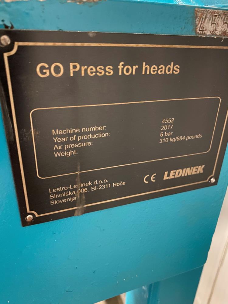Ledinek Model GO Pneumatic Barrel Head Press For Cooperage Operation