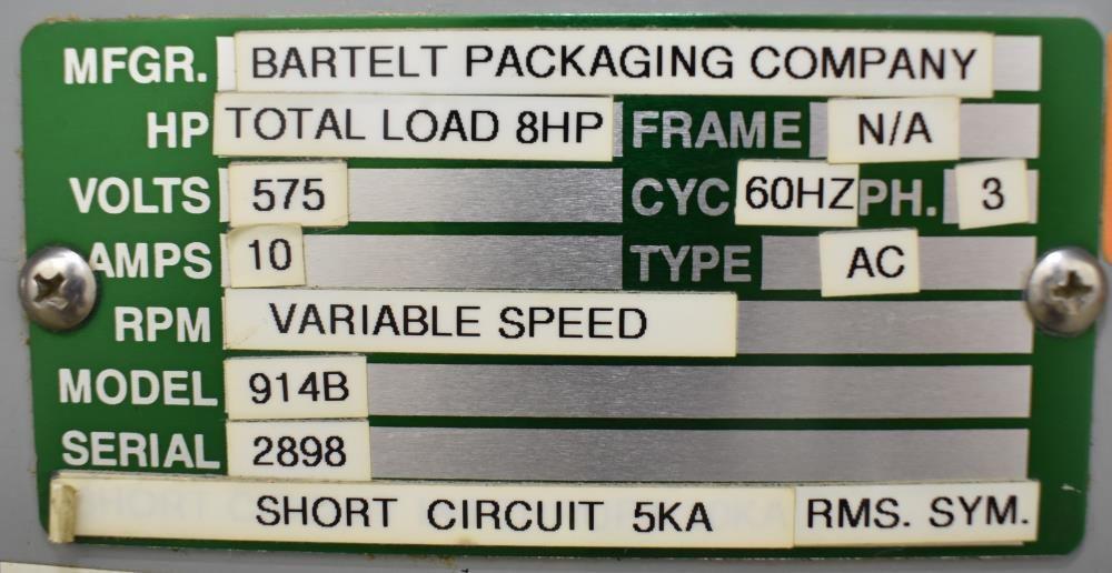 Bartelt Model IM914B (2) Head 70 CPM HFFS Machine