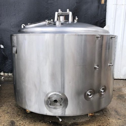 500 Gallon Precision Stainless Vertical S/S Pressure Tank with Sweep Scrape Agitation