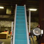 Keenline 9.5 in W Incline Conveyor with Cleated Sanitary Belting