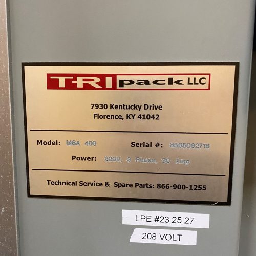 TriPack Model MSA400 Shrink Sleeve Labeler with Steam Tunnel